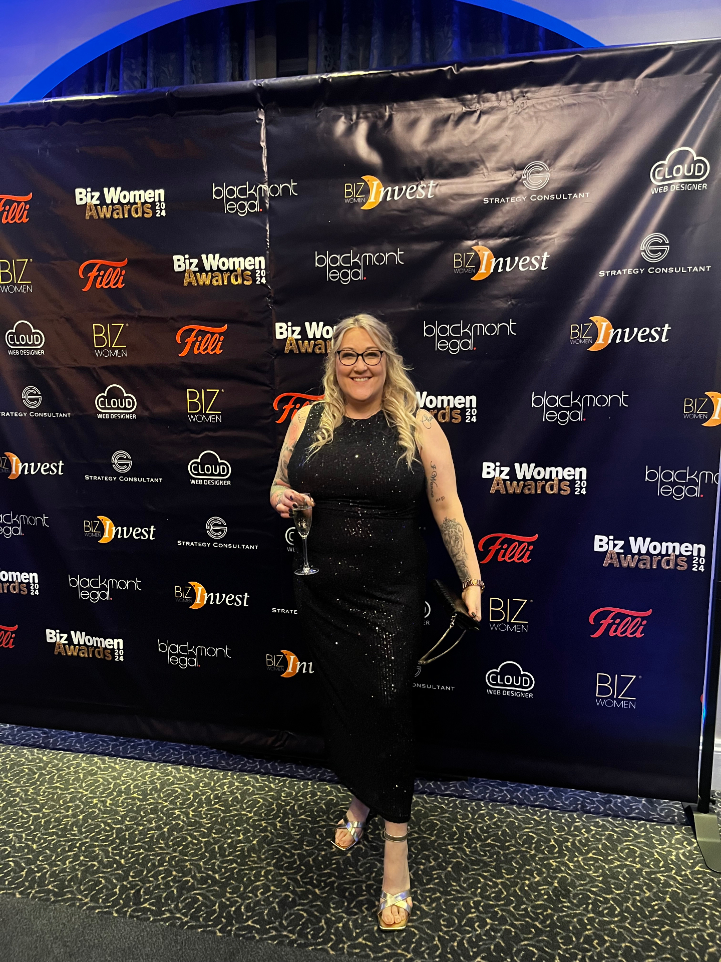Gemma on the Biz Women Awards red carpet in Manchester